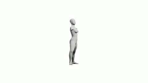 3D rendered figure model in T-pose against white background Stock Footage 335437871