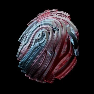 3d rendered fingerprint pattern made of glass. Crypto and security concept. F Stockillustratie