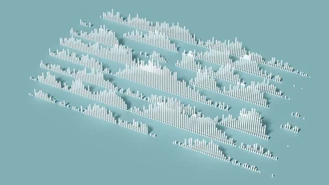 3D rendered fluctuation of financial data Video stock 195087288