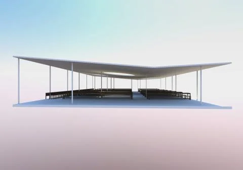 3d rendered of futuristic architecture Stock Illustration