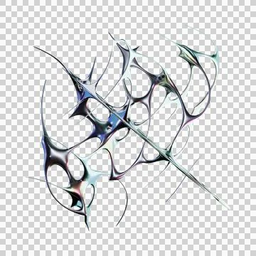 3D rendered futuristic chrome type with iridescent metallic Stock Illustration