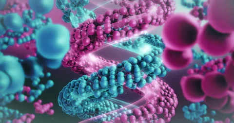 3D Rendered Genetic Molecule Animation in Abstract Style. Stock Footage 314111997