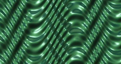 3D rendered glossy wave surface with deep forest green tones Stock Illustration