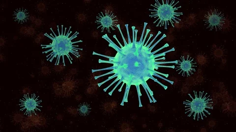 3d rendered glowing coronoviruses floting inside human body, on a dark backgroun Stock Footage 126528104