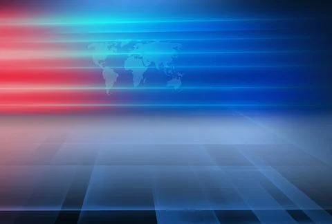 3d rendered graphical abstract news background, a studio ground in red and blue Stock Illustration