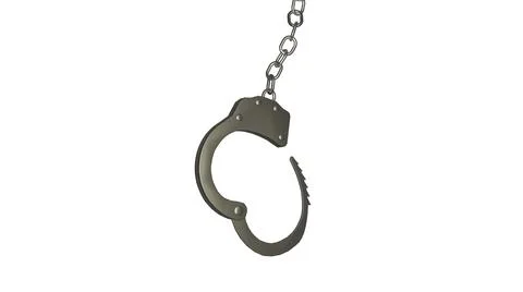 3D Rendered Handcuffs on white Background Stock Illustration