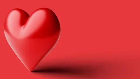 3D Rendered Heart on Red Background. 3d Rendering (Illustration) Stock Illustration