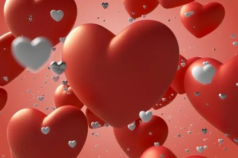 3d rendered heart shape forms Stock Illustration