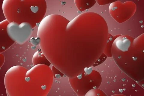 3d rendered heart shape forms Stock Illustration