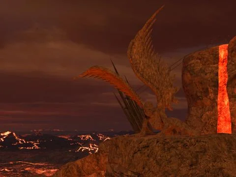 3D rendered hell enviroment イラスト素材