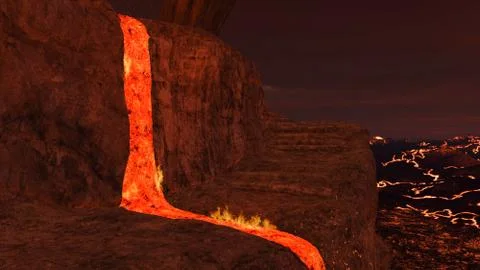 3D rendered hell enviroment Stock Illustration