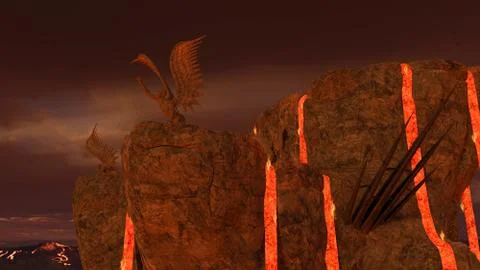 3D rendered hell enviroment イラスト素材