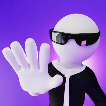 3d rendered human Dummy shows a stop with her hand. Stock Illustration