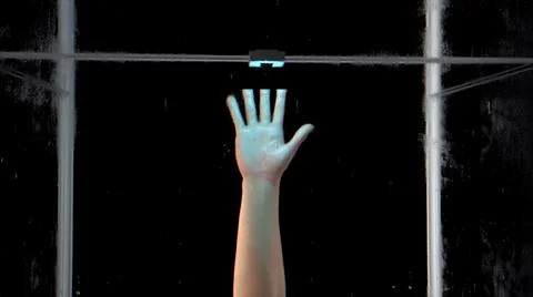 3d rendered illustration of 3d printing of human body part - arms Illustrazione stock