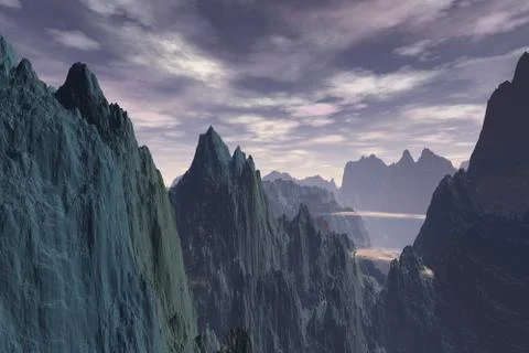 3D rendered Illustration of a Alien World Stock Illustration
