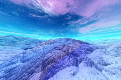3D rendered Illustration of a Alien World Stock Illustration
