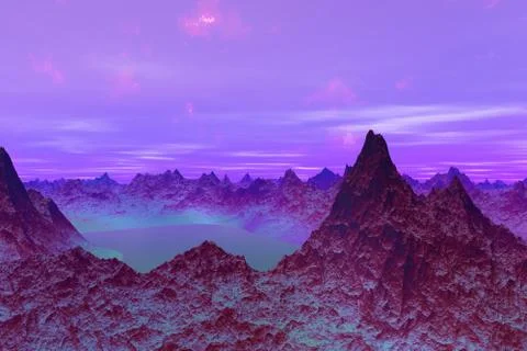 3D rendered Illustration of a Alien World Stock Illustration