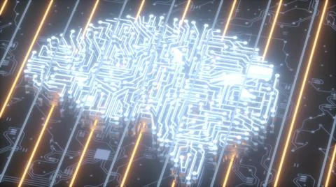 3d rendered illustration of artifical brain Stock Illustration