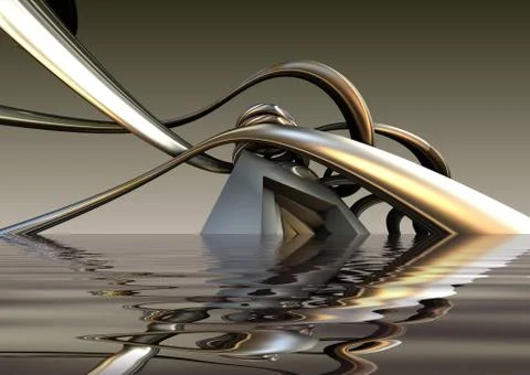 3D rendered illustration artwork of virtual scene Stock Illustration