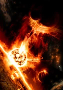 3d rendered illustration of an asteroid impacts earth Stock Illustration