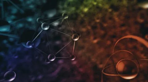 3d rendered illustration of Atom Particles 스톡 일러스트