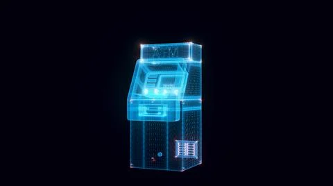 3d rendered illustration of Automated Teller Machine or Atm Hologram Illustrazione stock