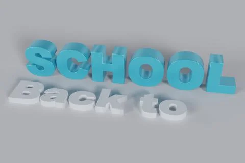 3D Rendered Illustration of Back to School Word Title on White Background wit Stock Illustration