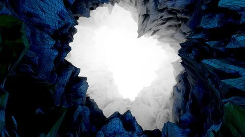 3d rendered illustration of Blue Displaced Tunnel Illustrazione stock