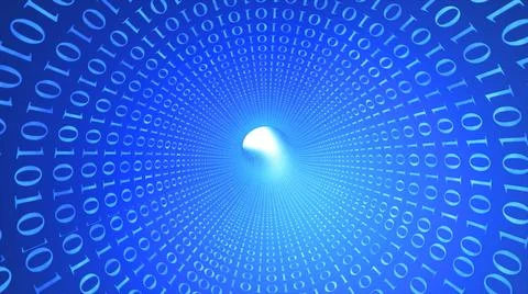 3d rendered illustration of blue internet connection tunnel Stock Illustration