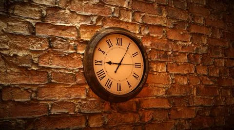 3d rendered illustration of Clock in old wall Stock Illustration