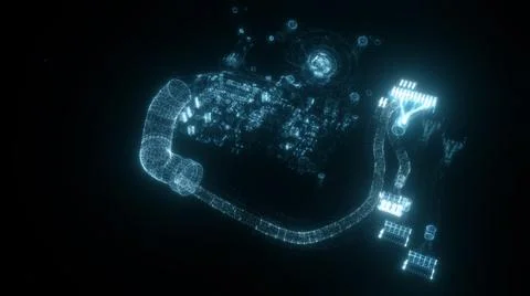 3d rendered illustration of computer power supply or psu head up displays 스톡 일러스트