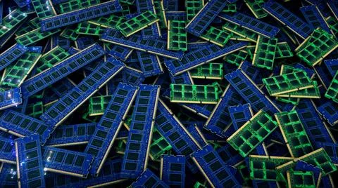 3d Rendered Illustration of Computer Rams Stock Illustration