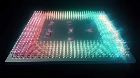 3d Rendered Illustration of Cpu Processor イラスト素材