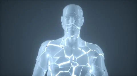 3d rendered illustration of Crashed Robot With Distorted Artificial Intelligence Stock Illustration