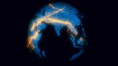 3d rendered illustration of Creative World Globe Particles イラスト素材