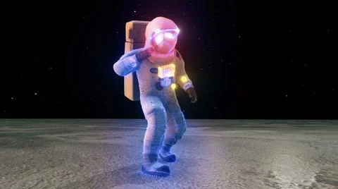 3d rendered illustration of dancing astronaut in moon Ilustração Stock