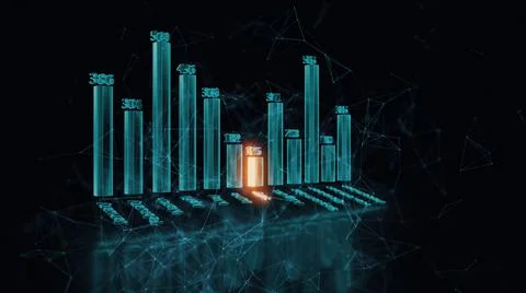 3d rendered illustration of Data Chart Illustrazione stock