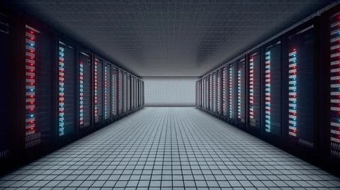 3d rendered illustration of Database Server room 스톡 일러스트