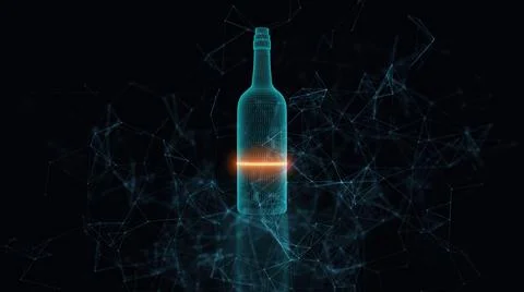 3d rendered illustration of Digital Bottle Stock Illustration