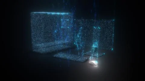 3d rendered illustration of Digital Computer station v2 Illustrazione stock