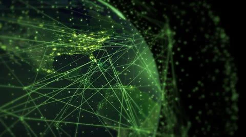 3d rendered illustration of Digital earth global connection of countries Stock Illustration