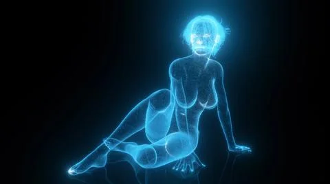 3d rendered illustration of digital internet girl with artificial intelligence Illustrazione stock