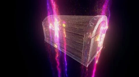3d rendered illustration of digital Magic treasure chest Stock Illustration