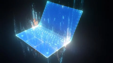 3d Rendered Illustration of The Digital notebook Hologram v1 Stock Illustration