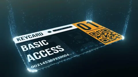3d rendered illustration of digital pass card Ilustración de archivo