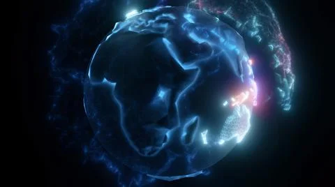 3d Rendered Illustration of Earth Globe Particles 스톡 일러스트