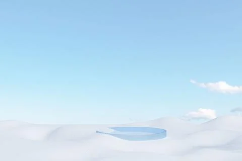 3d rendered illustration of an empty podium in the blue sky Illustrazione stock
