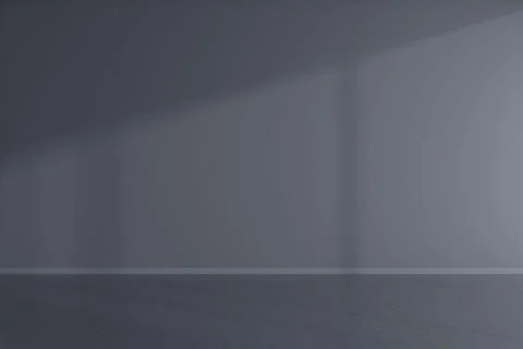 3d rendered illustration of an empty room in grey colors Ilustración de archivo