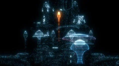 3d rendered illustration of Future City concept hologram Stock Illustration
