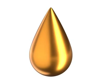 3D rendered illustration of Gold Drop isolated on white Stock Illustration